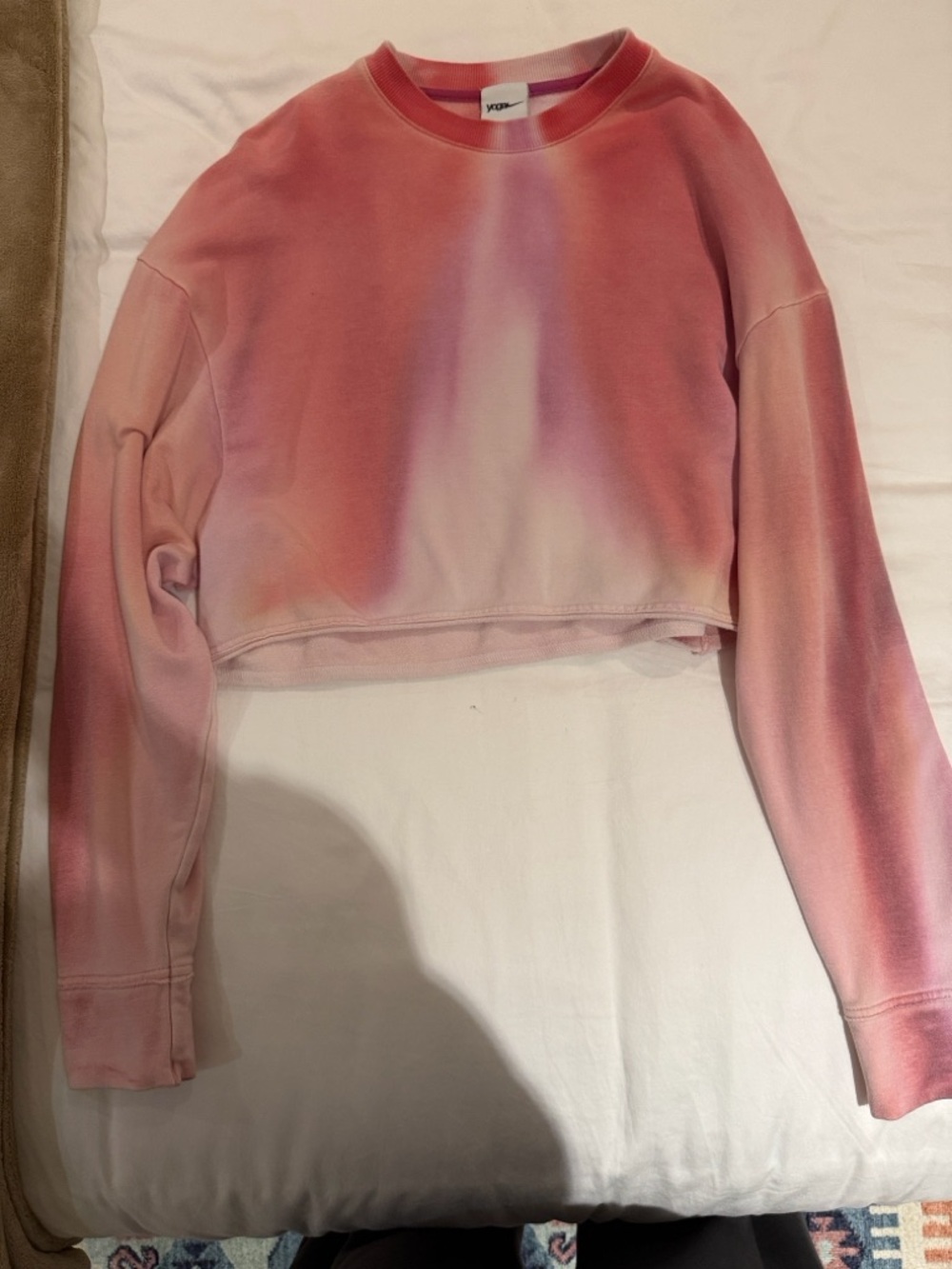 Nike Yoga Women's Cropped Tie-Dye Sweatshirt - Pink